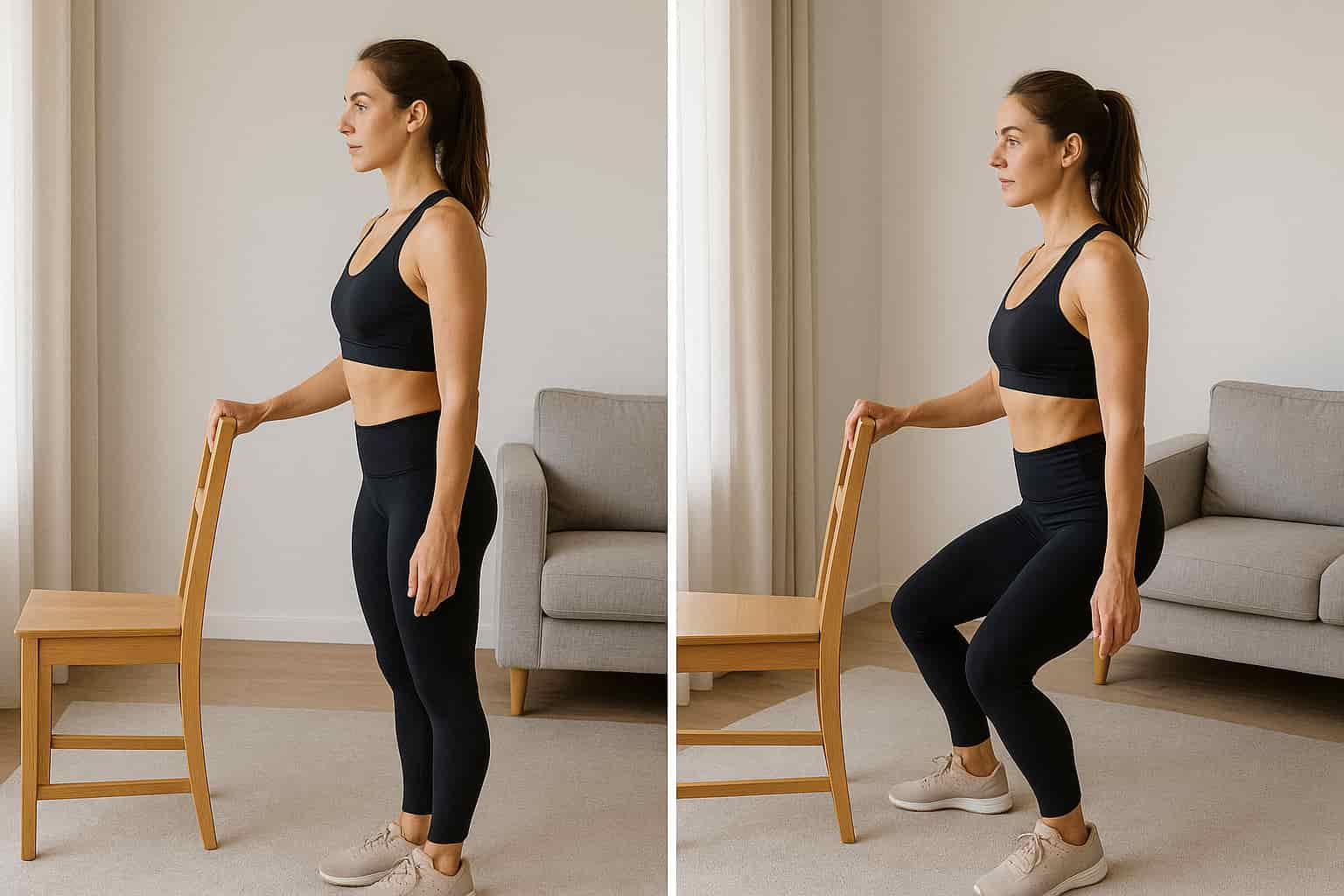 Barre en casa con silla