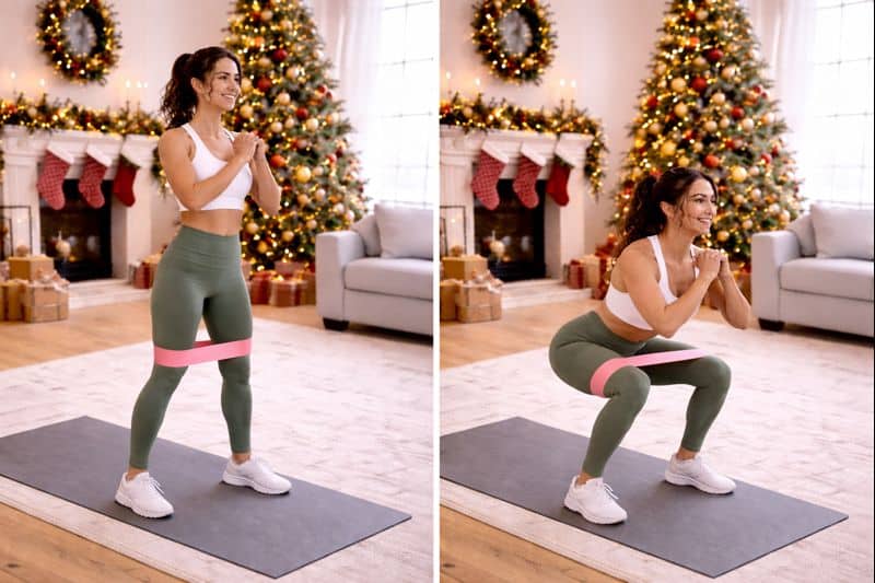 sentadilla con banda elástica