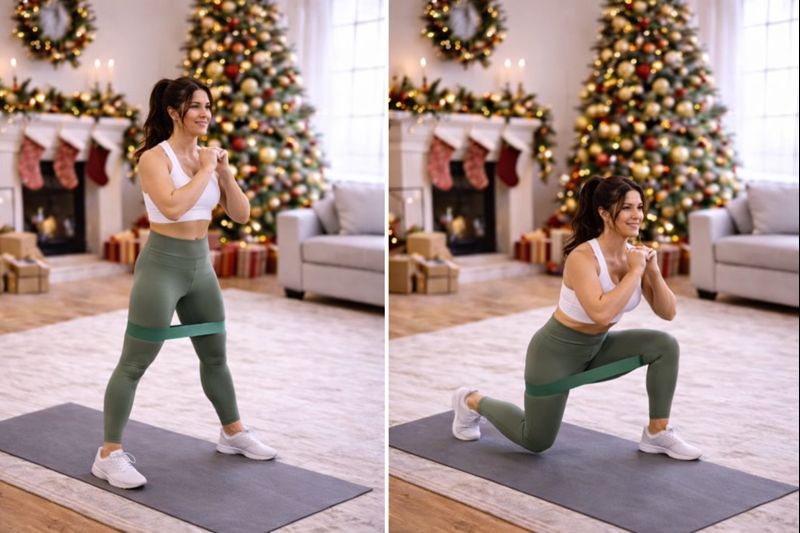 zancadas con banda elástica