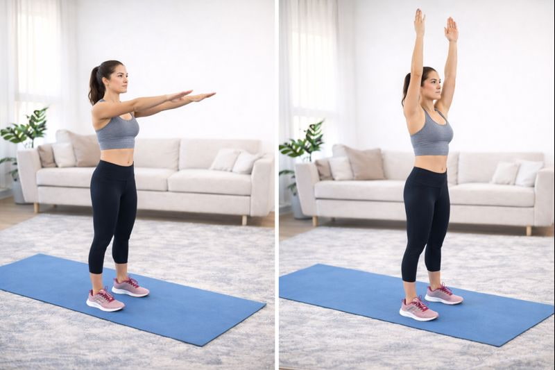 Movilidad de hombros para calentar antes de entrenar en casa tras Navidad