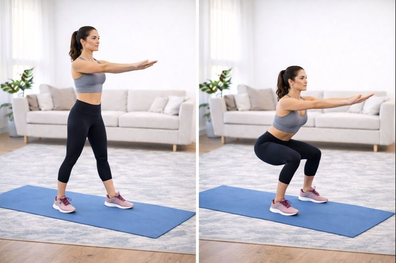 Sentadillas en casa para volver a entrenar después de navidades sin lesionarte